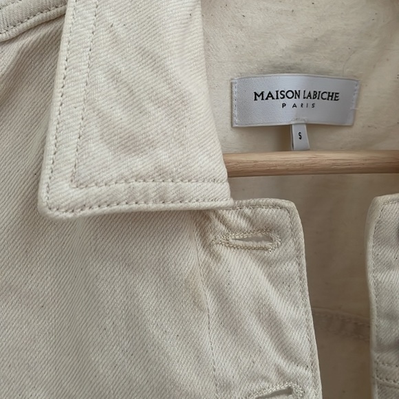 Embroidered cream denim jacket Anthropologie - Picture 4 of 6